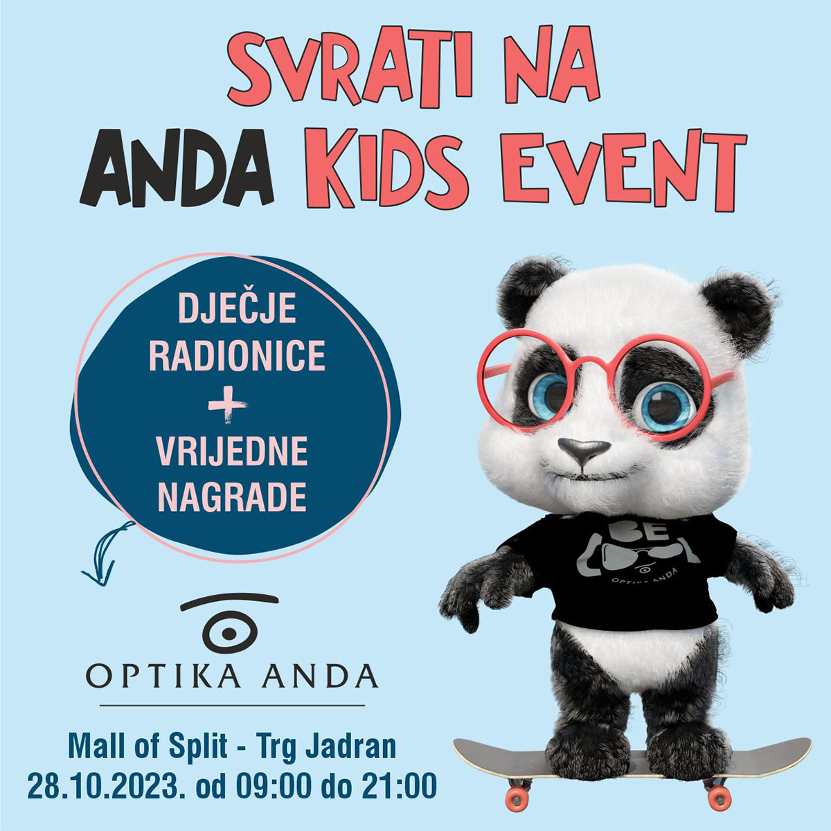 Anda Panda KIDS announcements Mall of Split 1200×1200 px